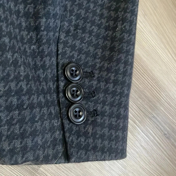 Talbots Blazer Black & Gray Houndstooth Cotton blend Womens size L Classic - Picture 12 of 13
